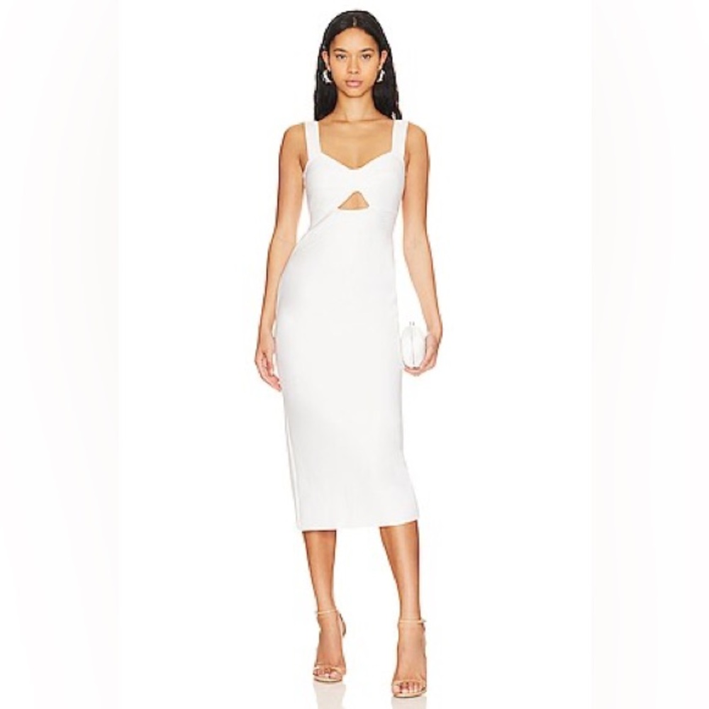 Elliatt Rosa White Midi Bodycon Dress